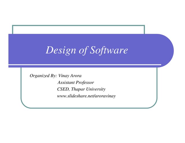 A&D - Design of Software | PPT