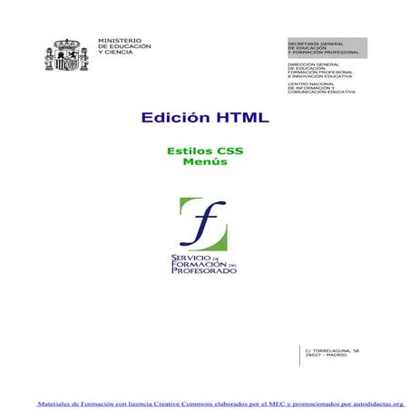 10. Edicion Html. Estilos Edicion Html. Menus   0001