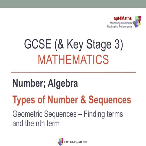 Igcse/ grade 9/ 10 Math 10-Geometric-Sequences.ppsx
