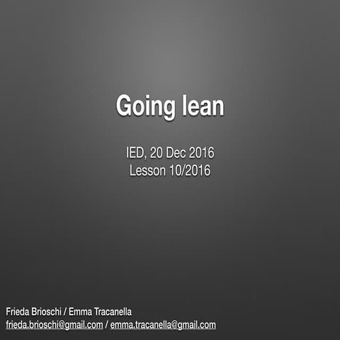 Going lean (v. 2016 ita)