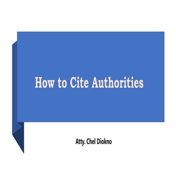 Legal Research & Writing: Citing Secondary Sources | PPTX