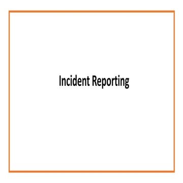 10 incident reporting