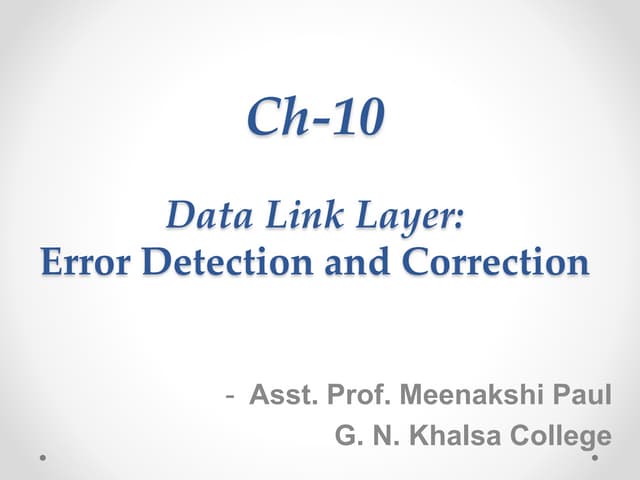 Introduction to the Data Link Layer