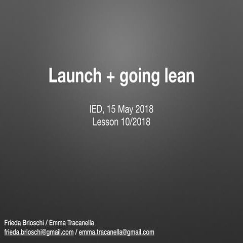 Launch + going lean (v. 2018 ita)