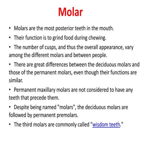 10 maxillary ( first , second , third ) molars . | PPTX