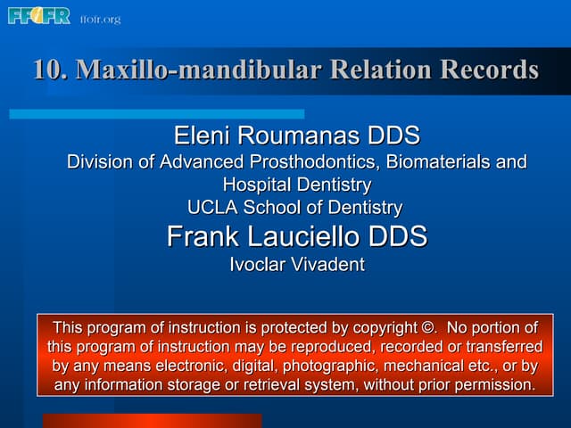Maxillo-mandibular relation | PDF