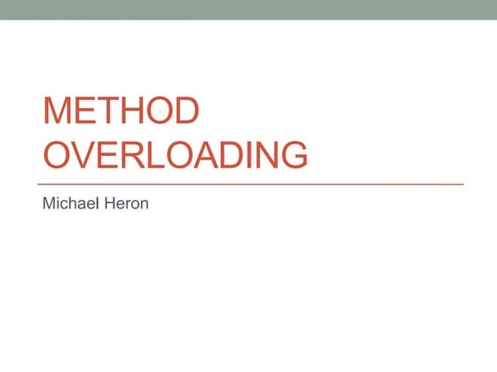 Method Overloading In Java | PDF