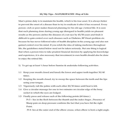 10 my tips - naturopathy-way of life