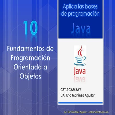 10. programación orientada a objetos (java)