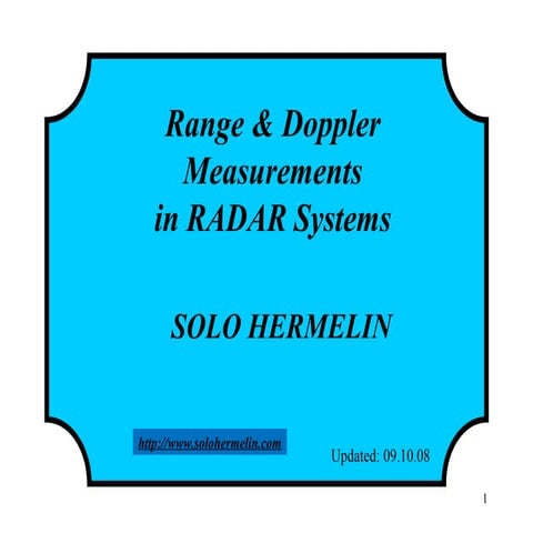 10 range and doppler measurements in radar systems