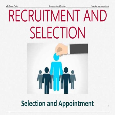 Selection and Appointment