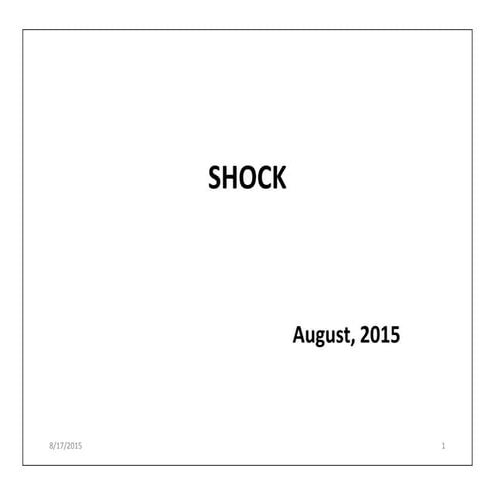 Pathophysiology of shock and its management | PPTX