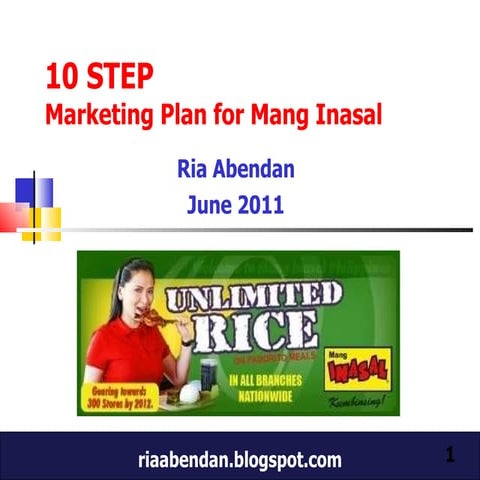 10 step marketing plan for Mang Inasal