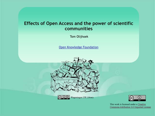 OAA12 - The effects of making information available and the power of scientif...