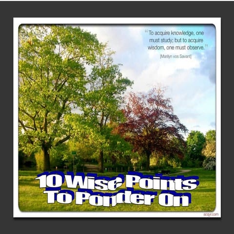 10 Wise Points To Ponder On | PPS