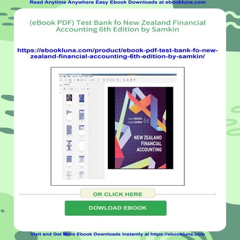 (eBook PDF) Test Bank fo New Zealand Financial Accounting 6th Edition by Samkin