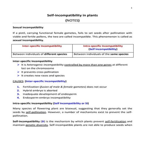 Sexual Incompatibility and its types: MSC BOTANY