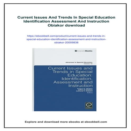 Current Issues And Trends In Special Education Identification Assessment And ...