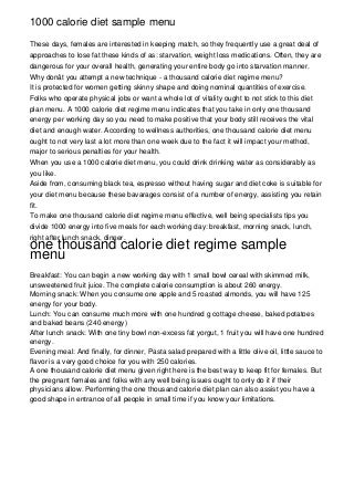 1000 calorie diet