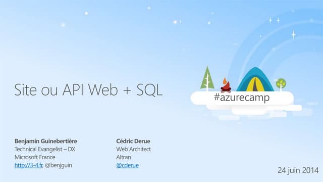 [AzureCamp 24 Juin 2014] Site ou AP...
