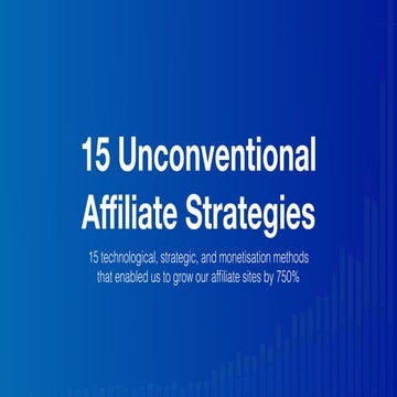Track A - Pecha Kucha session: 20 Unconventional affiliate strategies