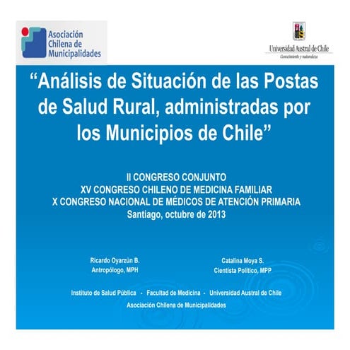 Analisis de Situación de las Postas de Salud Rural en Chile | PDF