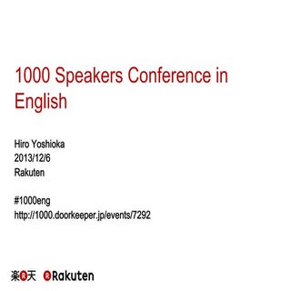 1000 Speakers Conference in English...