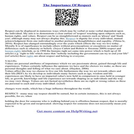1000 Word Essay On Respect | PDF
