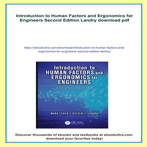 Introduction to Human Factors and Ergonomics for Engineers Second ...