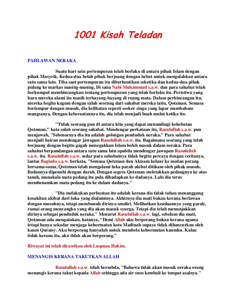 1001 Kisah Teladan