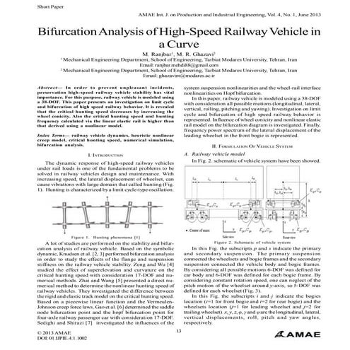 Bifurcation Analysis of High-Speed Railway Vehicle in a Curve