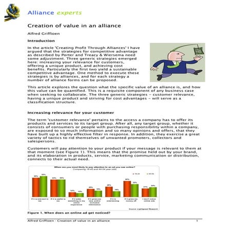 Creation of Value in an Alliance