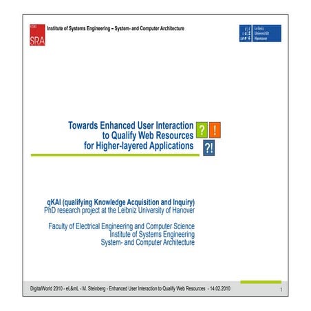 Towards enhanced user interaction to qualify web resources for higher-layered...