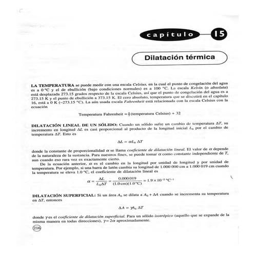 DILATACION TERMICA Y TERMOMETRIA