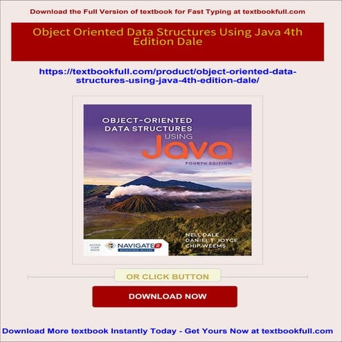Full download Object Oriented Data Structures Using Java 4th Edition ...