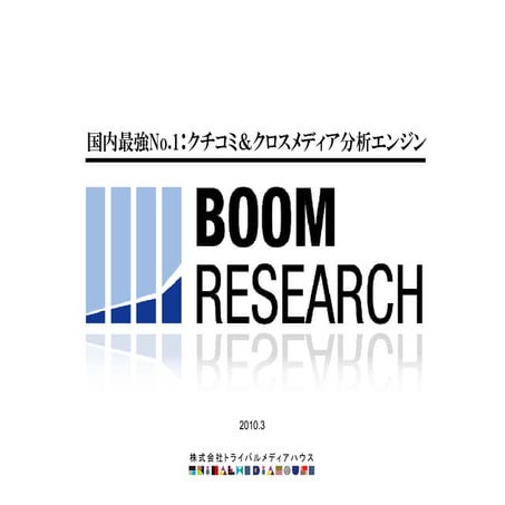 クチコミ＆クロスメディア分析エンジン「ブームリサーチ」