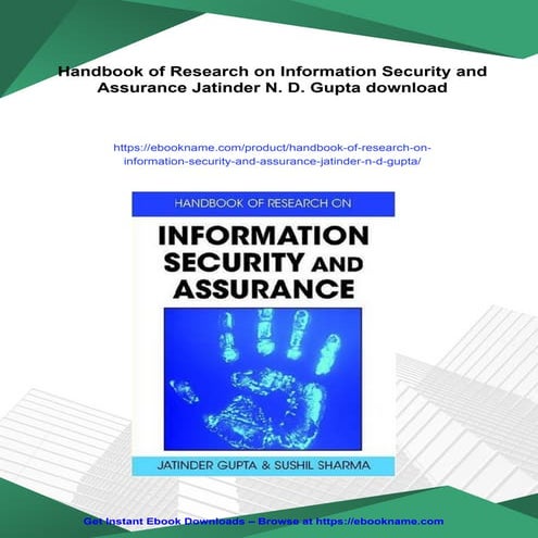 Handbook of Research on Information Security and Assurance Jatinder N. D. Gupta