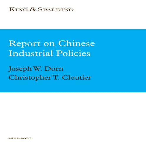  Report on Chinese Industrial Policies | 10/04/2013