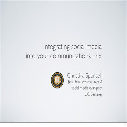 Integrating social media into your communicaitons mix