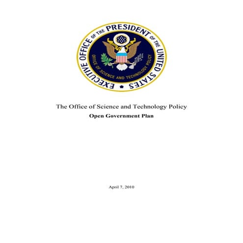 OSTP Open Gov Plan