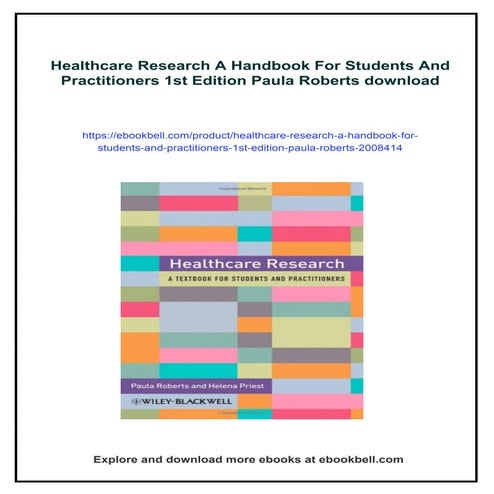 Healthcare Research A Handbook For Students And Practitioners 1st Edition Pau...