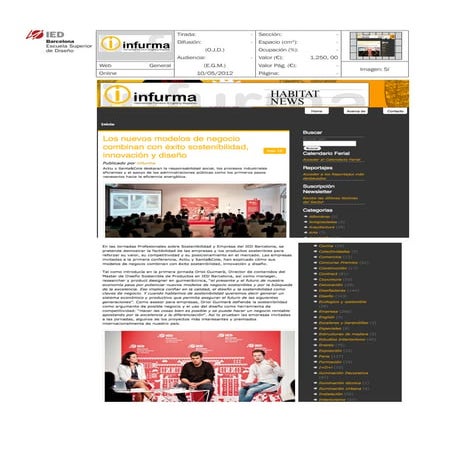 Clipping Infurma 10/05/12 @ IED Barcelona