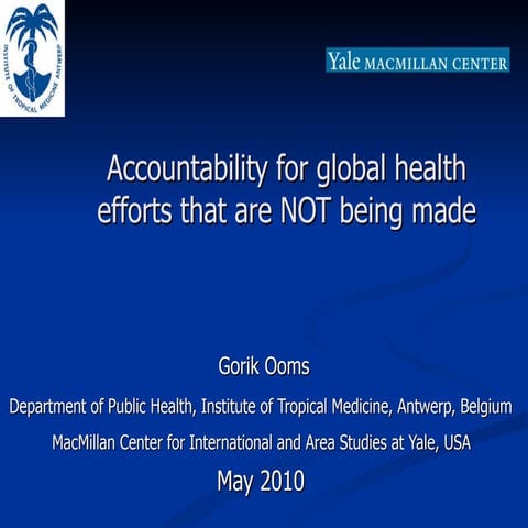Global Responsibilities for Health Care