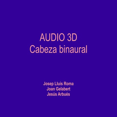 Sonido Binaural Cabeza de gravación de Bajo Coste