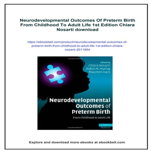 Neurodevelopmental Outcomes Of Preterm Birth From Childhood To Adult ...