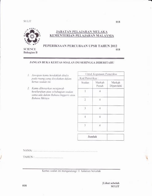 Soalan math tahun 6 diagnostik k2 2015