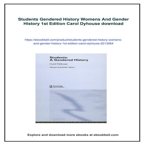 Students Gendered History Womens And Gender History 1st Edition Carol Dyhouse