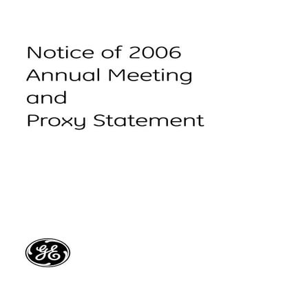 GE# 2004 Proxy Statement | PDF