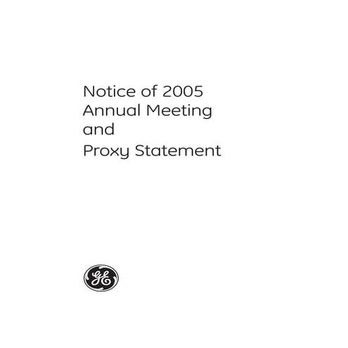 GE# 2004 Proxy Statement | PDF