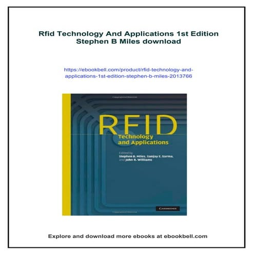 Rfid Technology And Applications 1st Edition Stephen B Miles